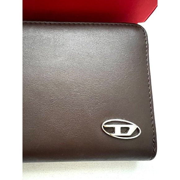 Diesel Zip Around Leather Card Wallet Brown - Picture 2 of 4